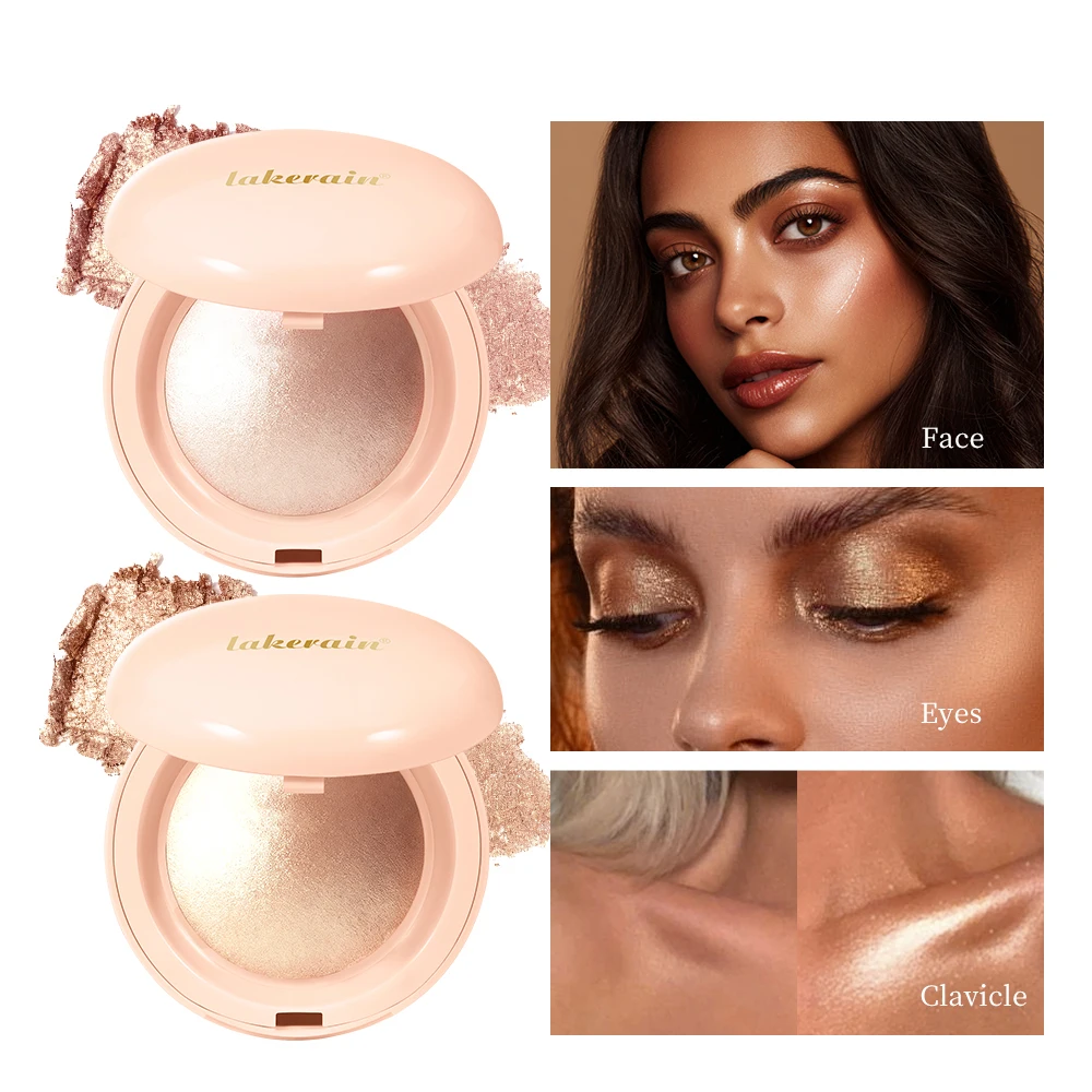 フェイスハイライターパウダー インスタントシルキー肌輝き 長持ち 防水 ベイクドシマーイルミネーター メイクアップ 輪郭形成 グリッター