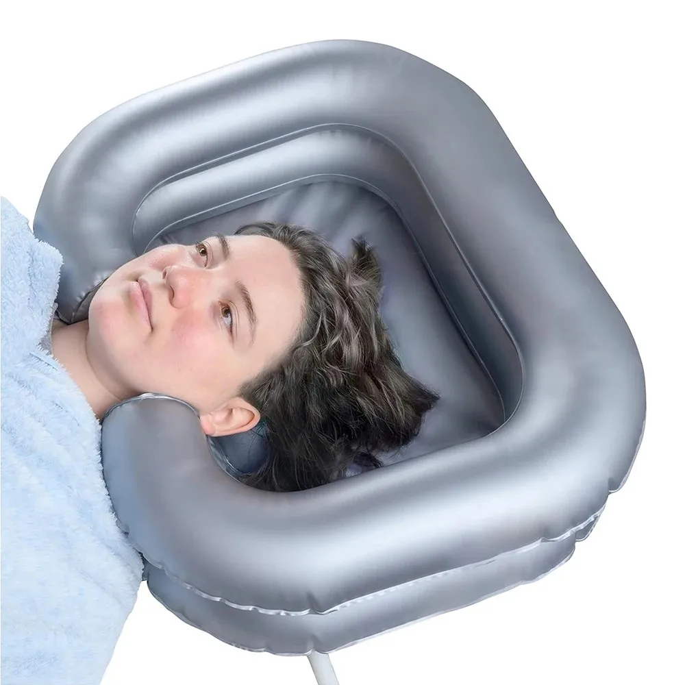 Lavabo de champú inflable: cuenco de champú portátil, bañera de lavado de cabello para rastas y lavado de fregadero en casa