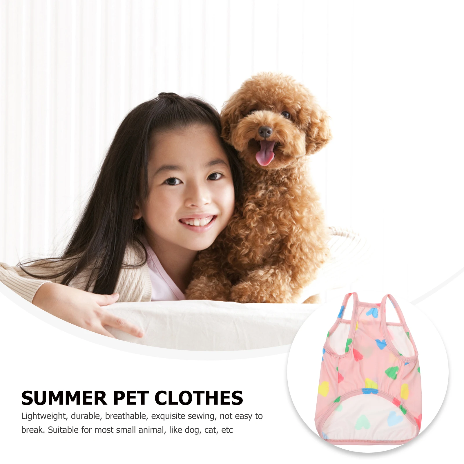 

Summer Dog Dress Floral Embroidery Puppy Vest Breathable Comfy Portable Pet Clothes Dog Shirt Cat Clothing