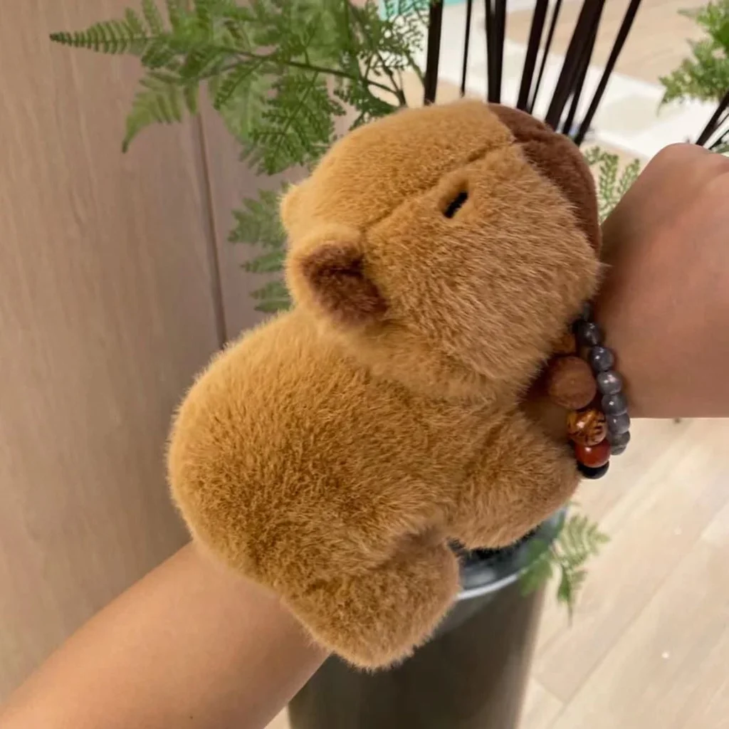 

Kawaii Capybara Animal Slap Snap Wrap Wristband Bracelet Capybara Plush Hand Ring Wristband Kids Toys Birthday Elegant Present