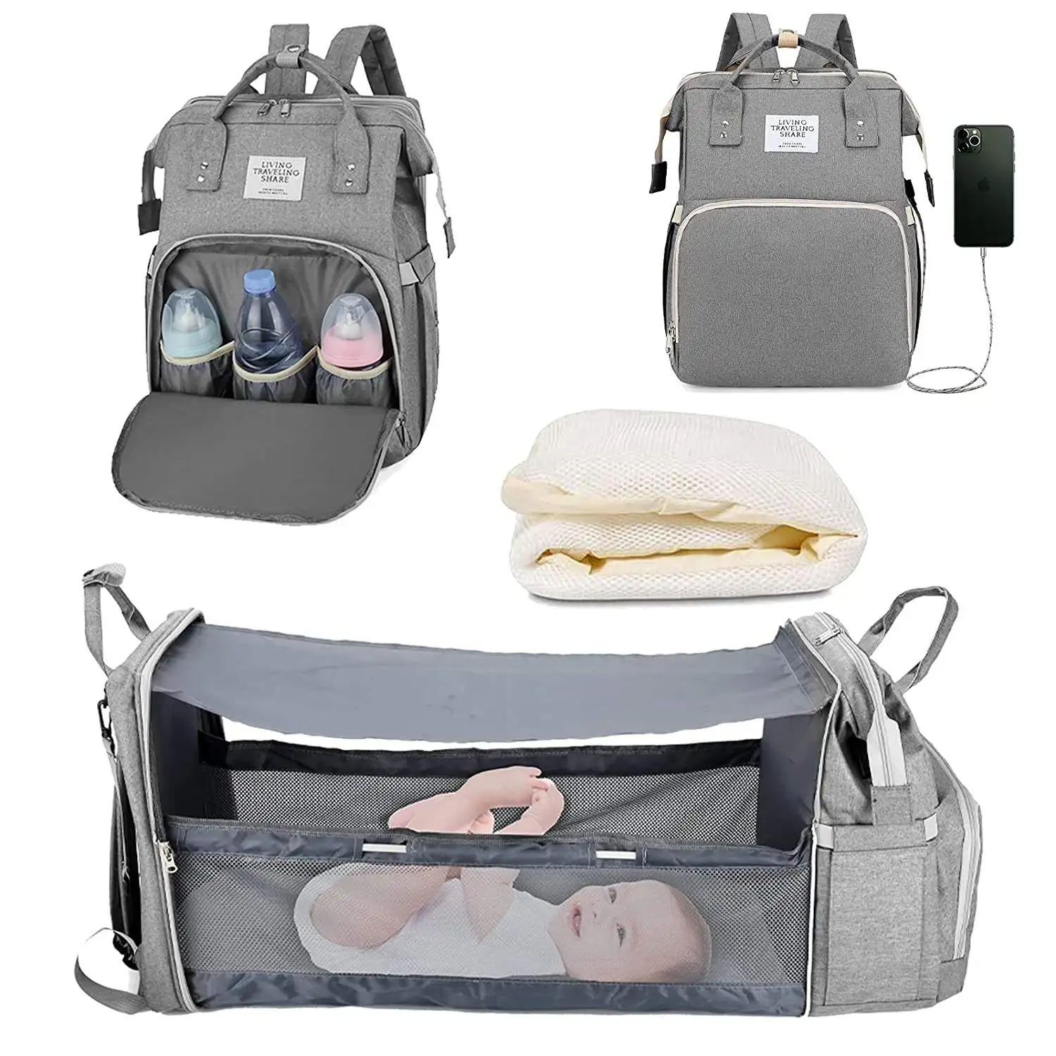 

New baby diaper replacement bag replacement station portable crib travel cradle folding crib shading cloth replacement pad water