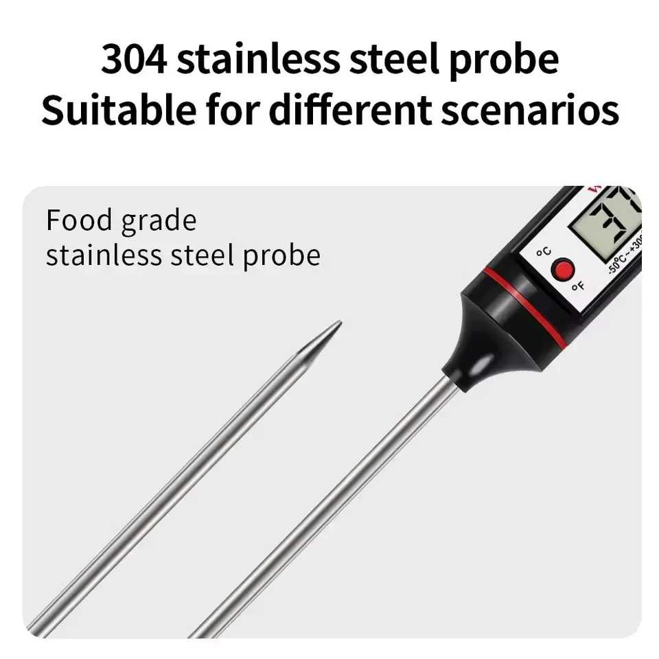 Digital Kitchen Thermometer BBQ Meat Water Oil Cooking Electronic Probe Food Oven Thermometer With Tube Measuring Thermometers