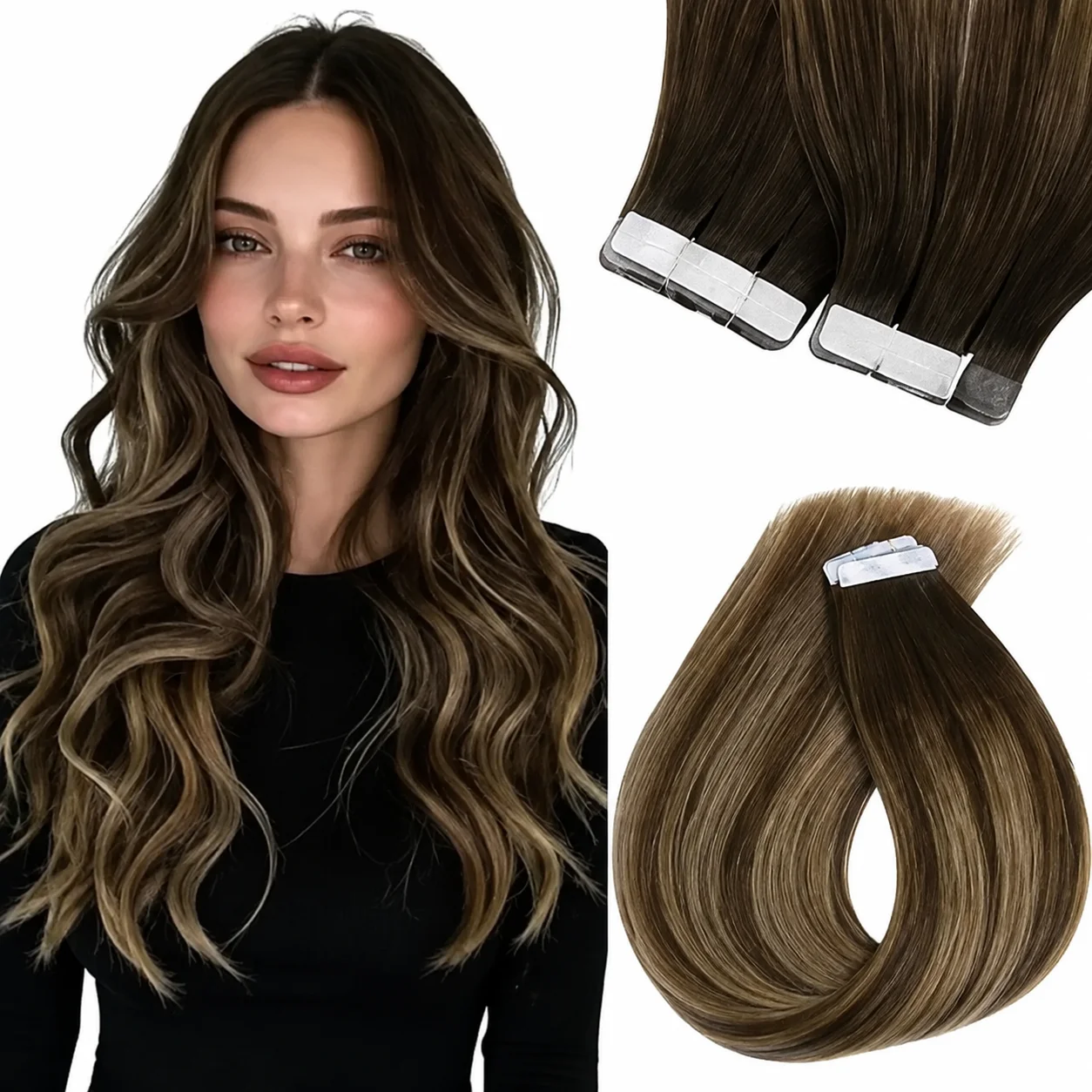 Invisible Tape In Extensions Real Hair - VeSunny Remy Tape In Hair Extensions