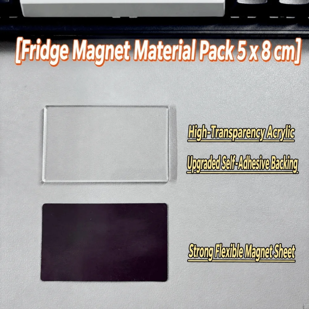 

5pcs Creative DIY Handmade Refrigerator Magnet Self-adhesive Transparency Acrylic Fridge Magnet Square Round DIY Craft Set Home