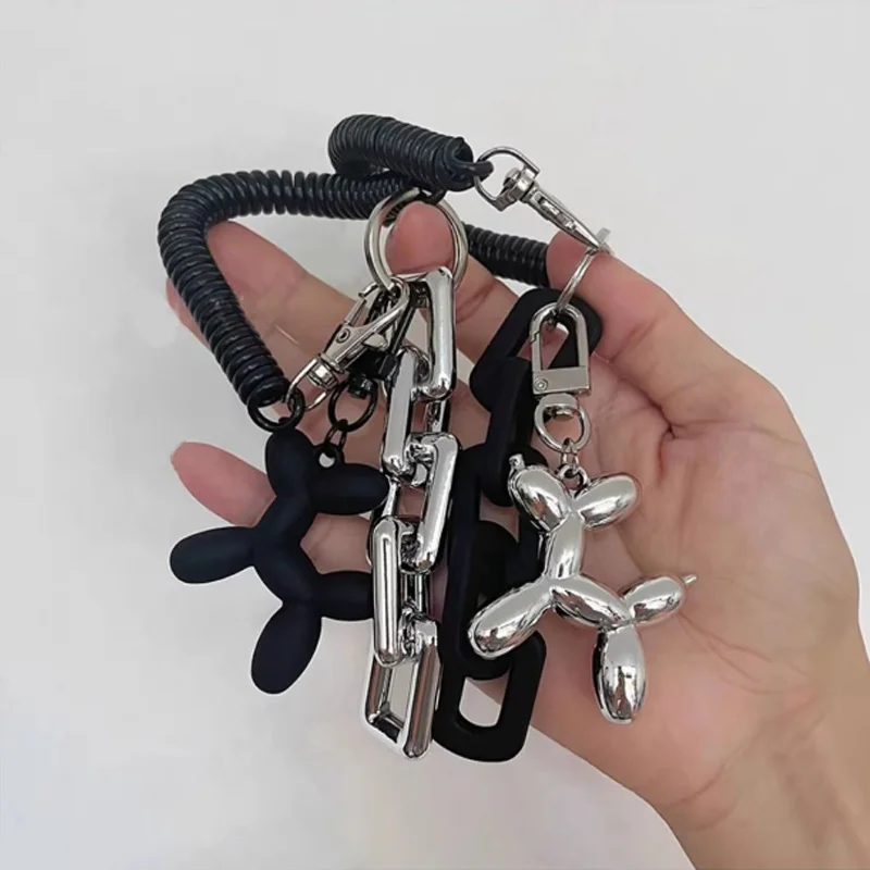 Y2K Balloon Dog Keychain Models for Girls Sweet Ins Style Balloon Dog Phone Chain Key Buckle Accessories Bag Pendant Toys New