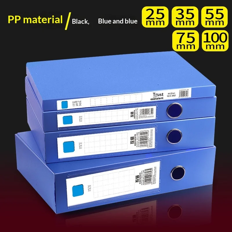 

Набор из 3 утолщенных складных коробок для хранения документов Trust из полипропилена, толщина 25, 35, 55, 75 мм, черные, синие, для офиса, для документов и контрактов