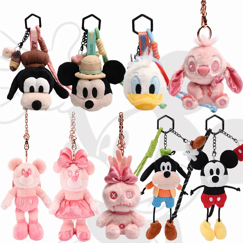 Autentici giocattoli di peluche della famiglia Disney Topolino, bambola di Topolino, decorazione da appendere, zaino, portachiavi, regalo di compleanno, regali di Natale