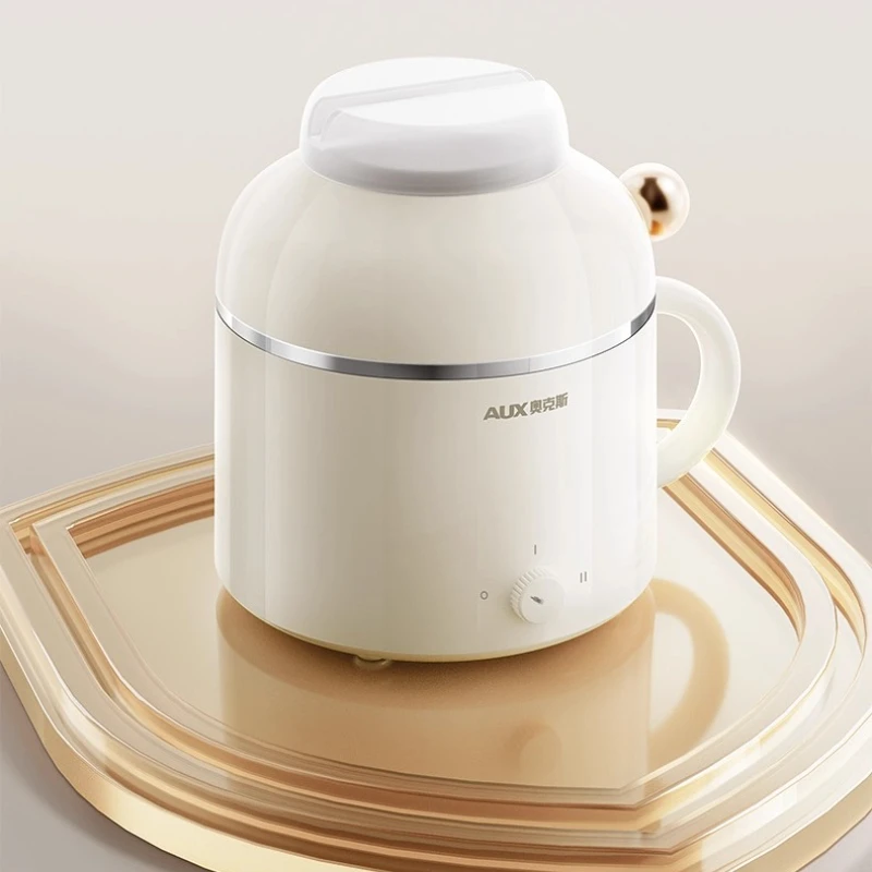 وعاء طباخ كهربائي صغير، تصميم تبخير وغليان 2 في 1، طلاء غير لاصق، غطاء بصري، سلك قابل للإزالة، تخزين مدمج