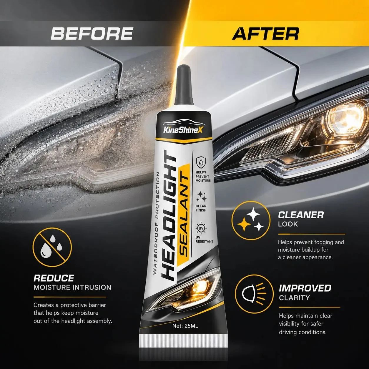 Automobile Headlight Sealant, Special for Lamp Modification and Maintenance, High and Low Temperature Sealing and Bonding