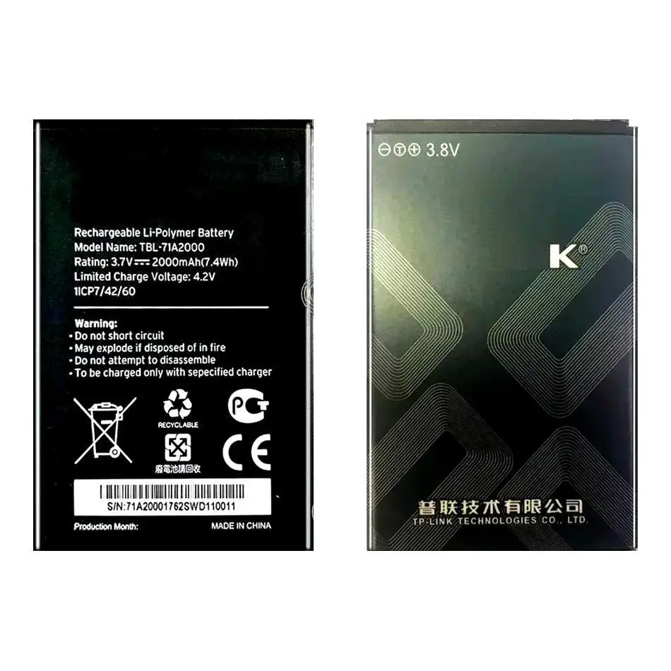 Сменный аккумулятор премиум-класса Tbl-55A2550 Tbl-71A2000 2000-2550 мАч для TP-Link Neffos 2500L M5350 M7350 Wi-Fi