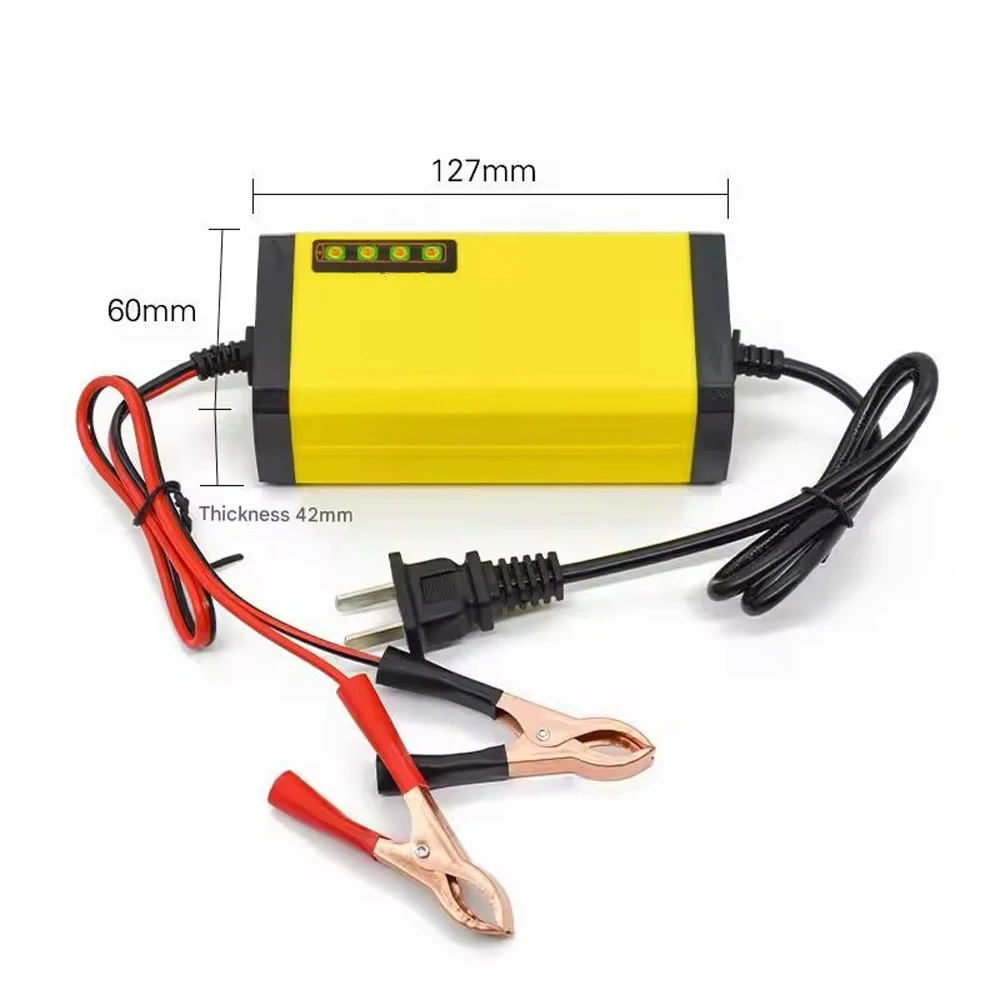12V 2A nabíječka autobaterií, 3stupňová olověná AGM gelová baterie, plně automatické inteligentní rychlé nabíjení - náhled 4