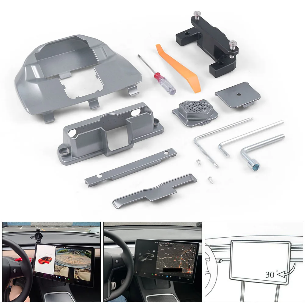 Two directions  Monitor Rotation Mount For Tesla Model 3 Model Y Retrofit Central Control Display Swivel Bracket Accessories