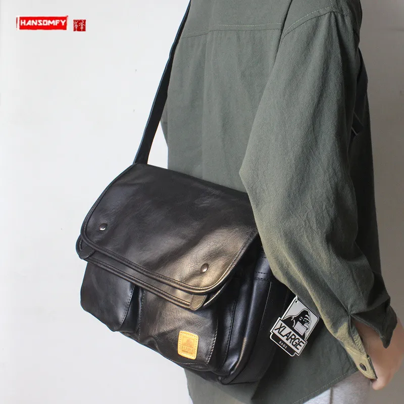 Soft Leather Shoulder Bag Men 'S Messenger Bag Casual Men Travel Bag Big Bag Gym Bag Youth Crossbody Computer Bags