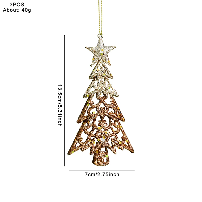 Adornos de árbol de Navidad brillantes, estrellas brillantes para decoración navideña, árboles perfectos, escenarios, atmósferas de fiesta, 3 uds.