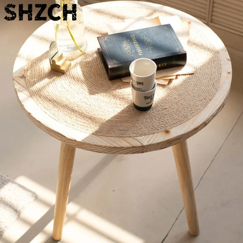 moroccan-vintage-wooden-coffee-table-boho-round-side-table-garden-patio-end-table-rustic-living-room-sofa-accent