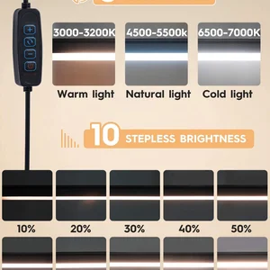 Đèn bàn kim loại gấp LED, clip nhẹ, crung, cánh tay dài, ngày Sa -bát, phòng khách, đọc sách, máy tính, 3 màu 10 Luminaria bán hàng chính cho bảng bi -a - №5