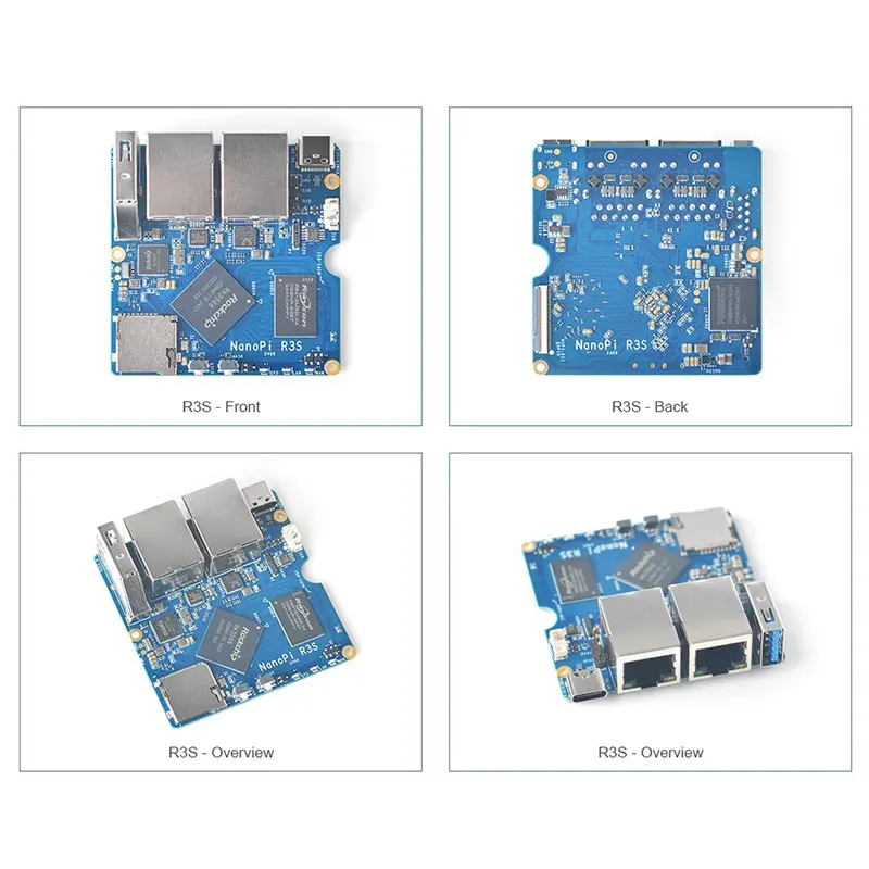 NanoPi R3S Mini Soft Router Rockchip RK3566 2GB RAM+0GB/32GB eMMC Dual Network Port Demon Board