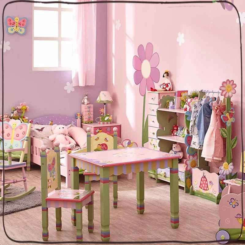 

Children's room bookshelf picture books table and chair sorting cabinet storage floor cartoon magic garden