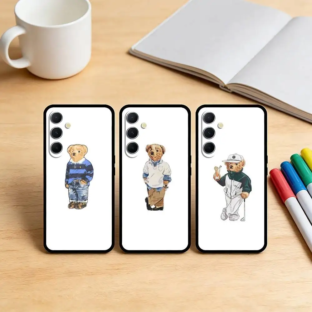 

AAA D-CartoonS Bear R-PoloS Phone Case For Samsung S25,S24,S21,S22,S23,S30,Ultra,S20,Plus,Fe,Note,10,9,5G Black Cover