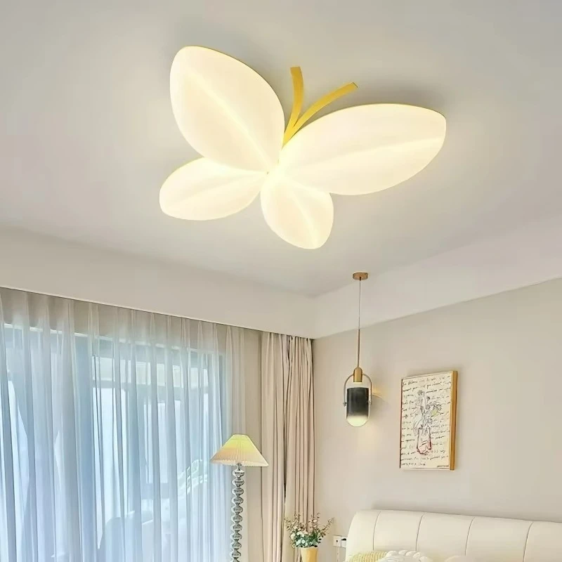 Minimalist Luxurious Cute Cartoon Romantic Butterfly  LED Home Ceiling Lights Lustre Lamps for Living Room Decoration Chandelier