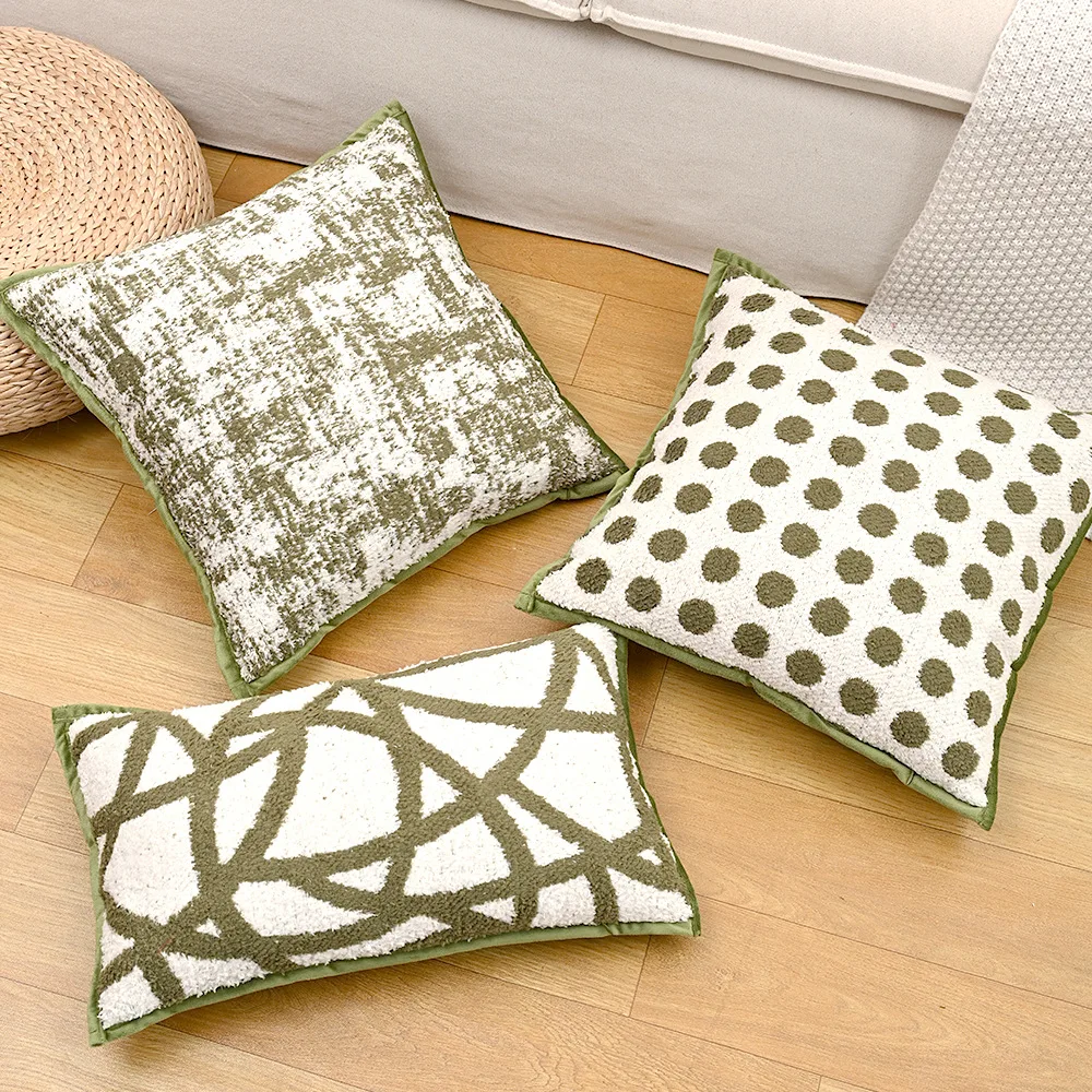 

Light Luxury Retro Sofa Throw Pillow Cover Green Nordic Cushion Cover Pillowcase Suitable for Home Decoration 30x50/45x45cm