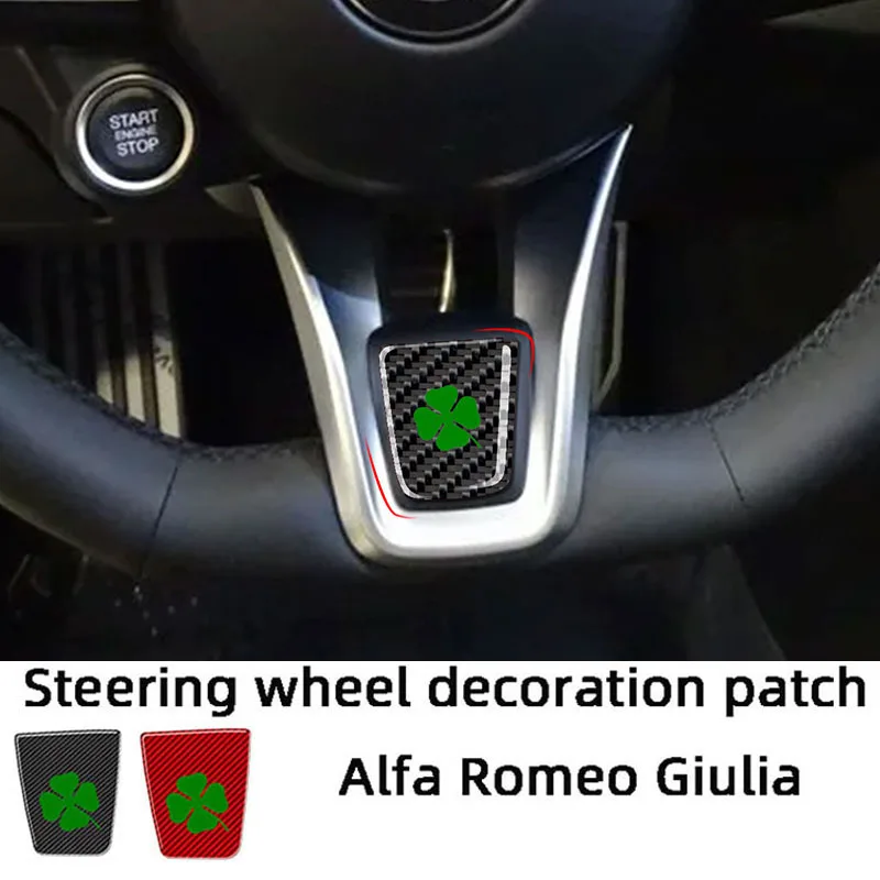 Steering Wheel Panel Decoration Patch Carbon Fiber Car Stickers For Alfa Romeo Giulia 2020-2021 Interior Accessories