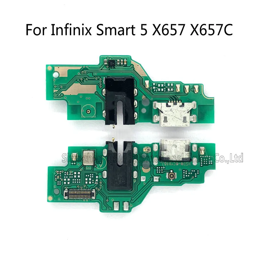 For Infinix Smart 5 X657 X657C Charger Port Dock Charging Board Headphone Audio Jack Microphone Flex Cable with IC Fast Charge