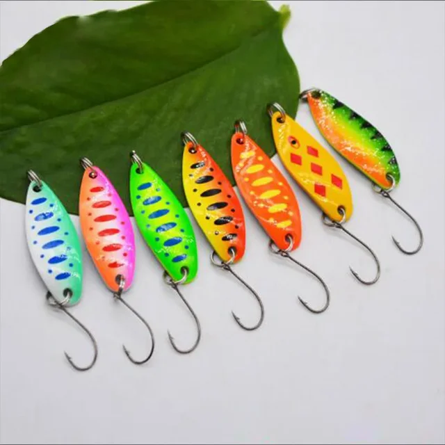 7 sztuk/partia 3.5g 3.4cm sprzęt wędkarski przynęta wędkarska metalowa łyżka przynęta przynęta na pstrąga Bass łyżki małe twarde cekiny Spinner łyżka
