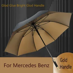 For Mercedes BenzLuxury Fully Automatic Rain Shine Long Handle Gold Glue Golden Handle Umbrella