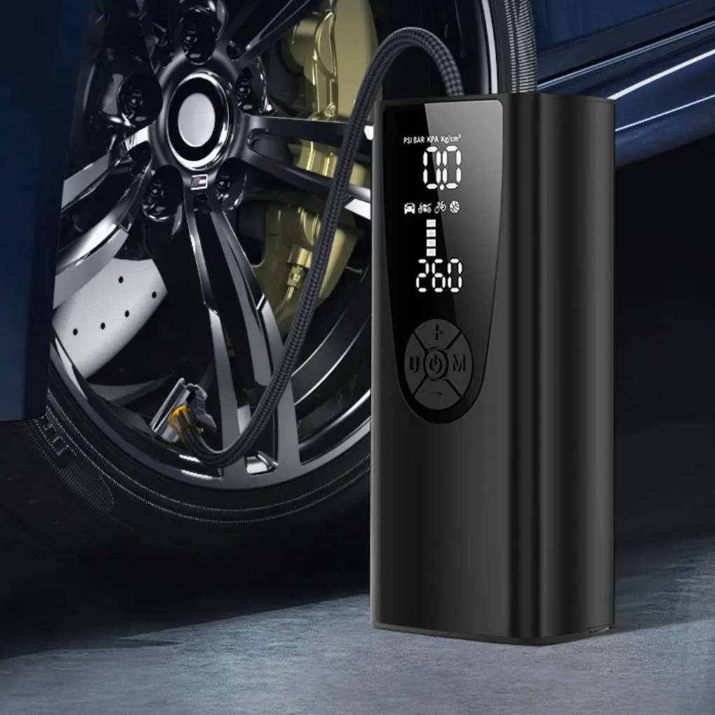 

ABS All Metal Cylinder Electric Air Pump With Dual Screen Digital Tire Pressure Monitoring Compact