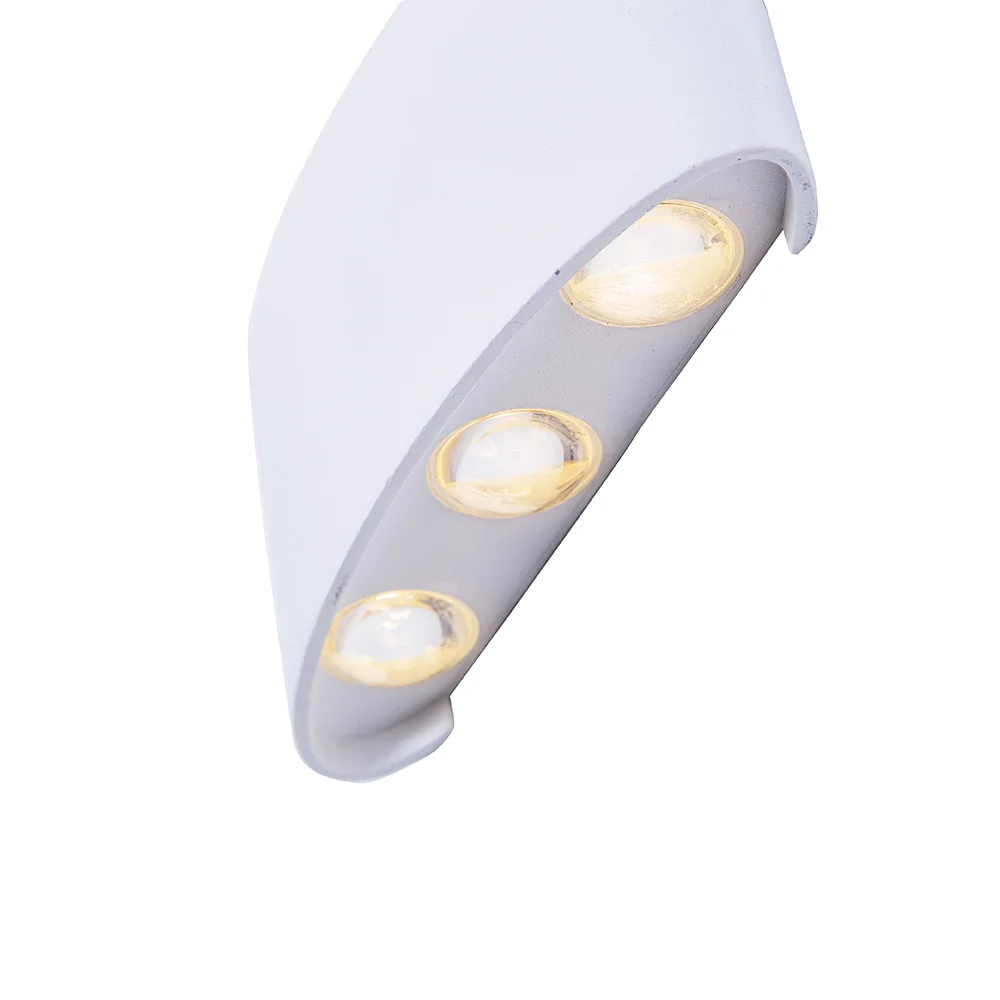 Imagem -03 - Alumínio Led Wall Light Leds up Down Wall Sconces Iluminação Interior Exterior Varandeiro Luzes Led Branco Branco Quente 230v 120v 100v