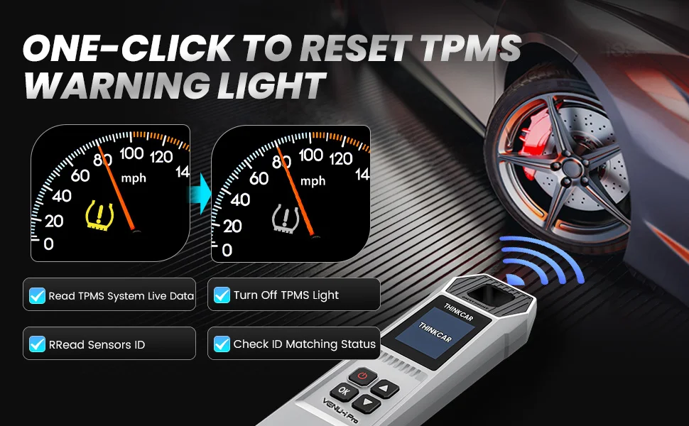 THINKCAR VENU i-Pro TPMS-Diagnosetool – Vollständige Aktivierung, Programmierung, Neulernen | 315MHz/433MHz Universal | Reifendrucküberwachungs-Servicetool – Detail 10