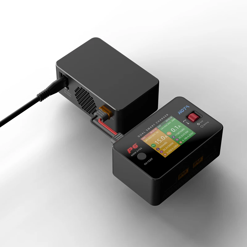 

HOTA P6 T240 240W 29V DC 600W 15AX2 DC Dual Channel Smart Charger with Mobile Service Charging for Lipo LiIon NiMH Battery