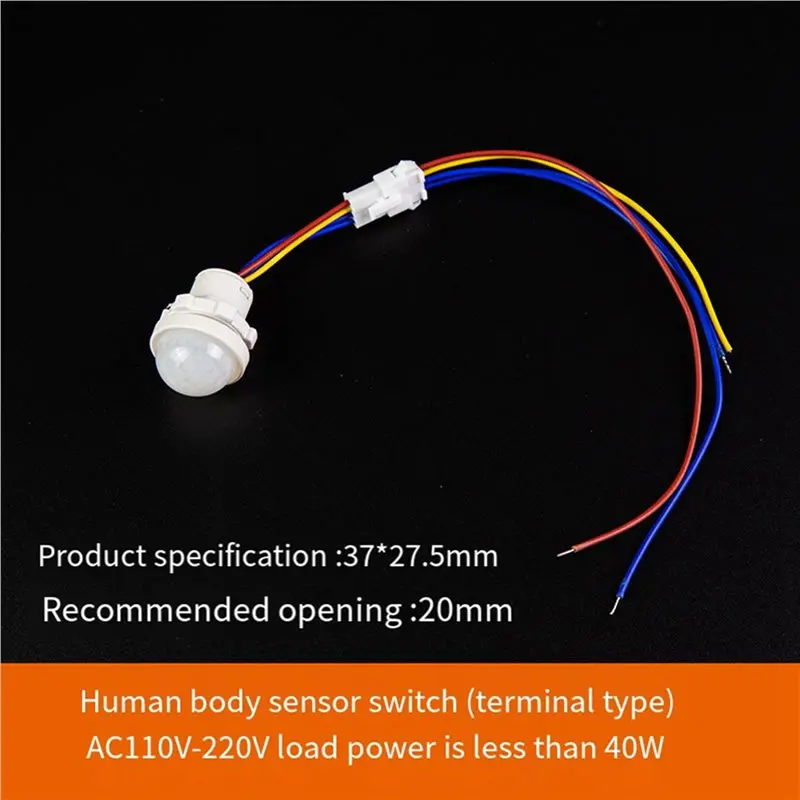 ALIM-12Pcs Motion Sensor Light Switch, PIR Sensor Smart Detection Switch, AC110-240V Ceiling Or Wall Mount Smart Light Switch