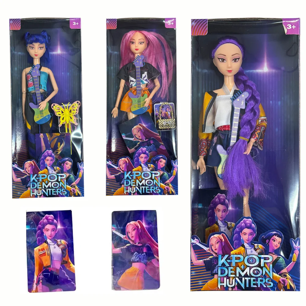 

Music Festival Demon Hunters - Rumi & Zoi with Microphone Guitar Props, Articulated Vinyl Dolls, Christmas Exclusive