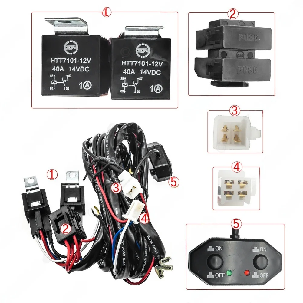 Complete LED Light Wiring Harness With Remote For 12V Car Truck Boat Dual Color Lamp Connection 480W Power