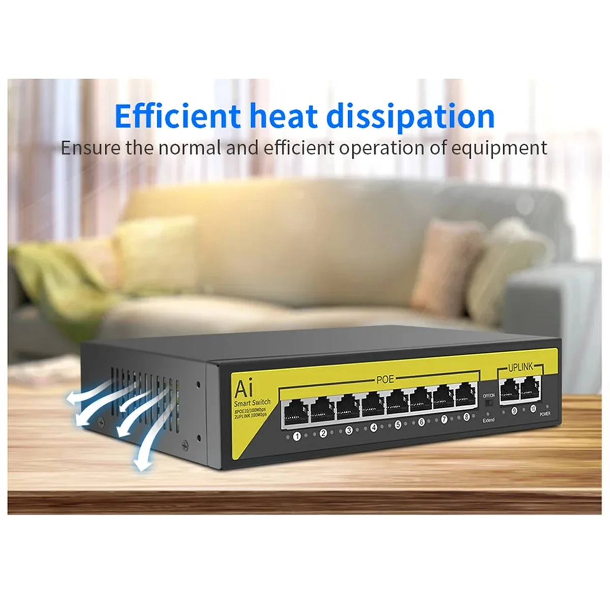 SMIEA 48 فولت 8 منافذ POE Switch Ethernet 10/100Mbps IEEE 802.3 Af/At لكاميرا IP/نظام كاميرا CCTV الأمن/نقطة وصول لاسلكية الاتحاد الأوروبي التوصيل