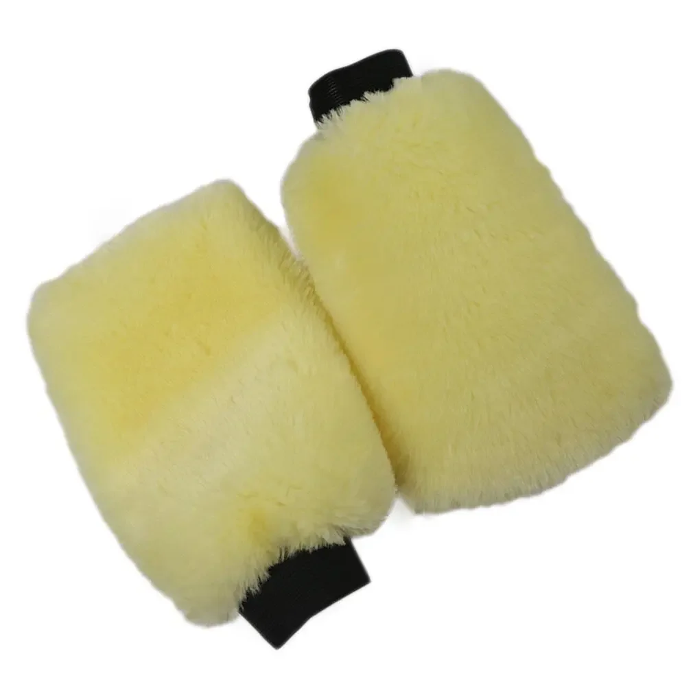 1 PC Car Wash Wool Gloves Wool Velvet Waxing Thick Double-Sided Gloves Car Cleaning Tools Cleaning Supplies