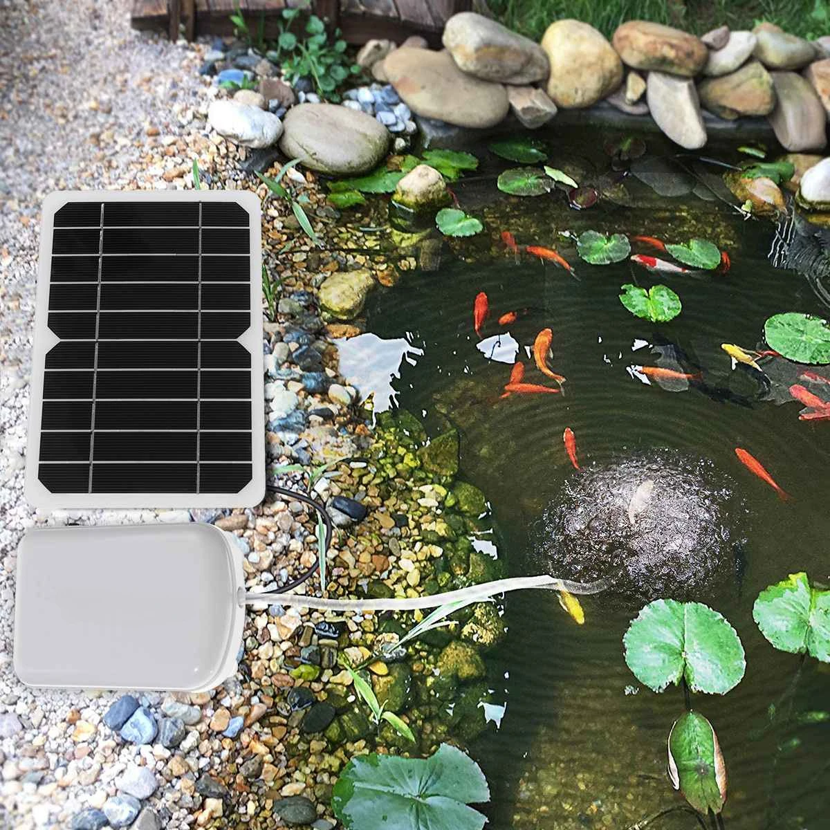 Solar Powered Oxygenator Water Oxygen Pump Pond Aerator Aquarium Air Pump Solar Panel Water Pump Garden Decor