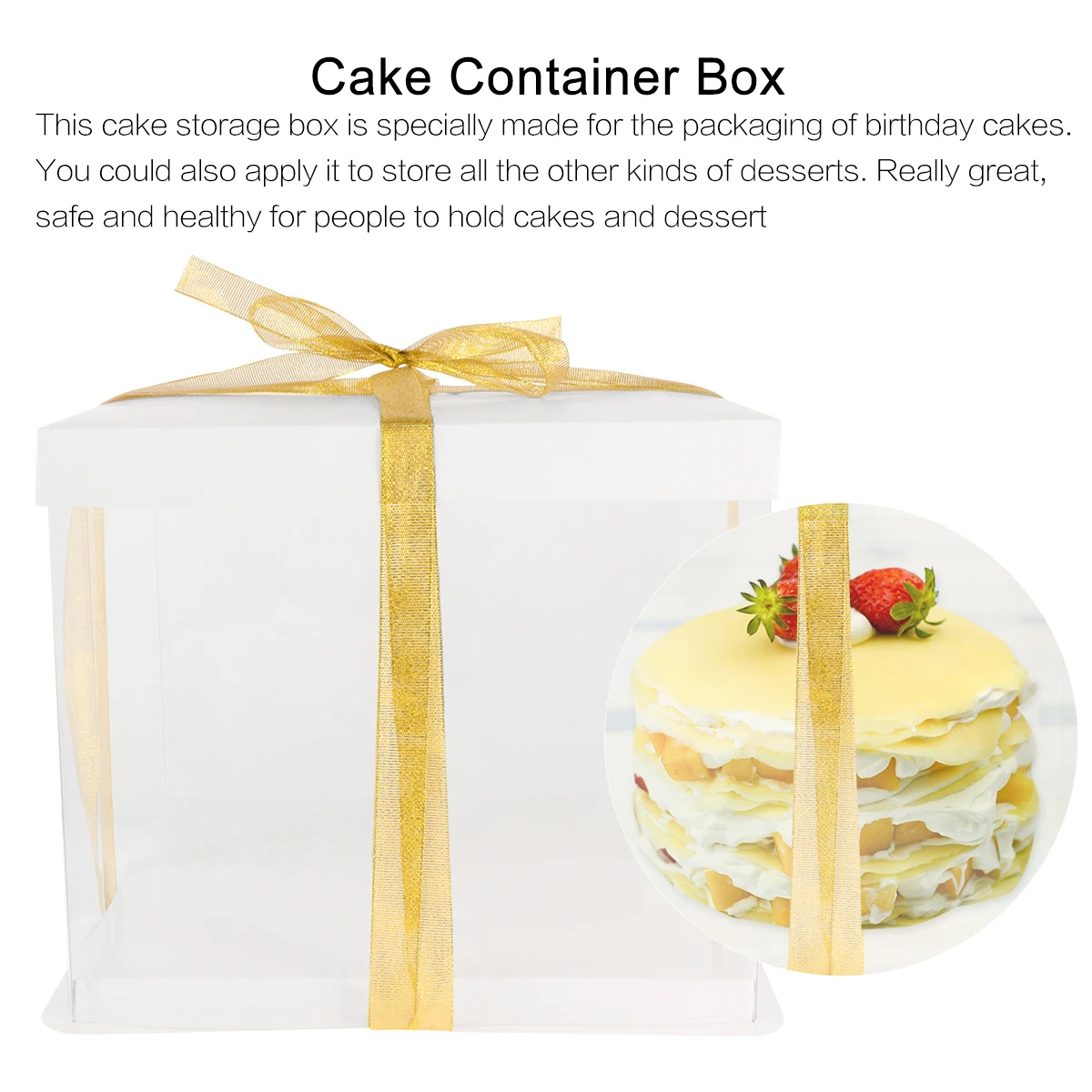 

5 Pcs Double Layer Cake Box Friendly Reusable PET Paper Dessert Packaging Boxes Transparent Storage Container Kitchen