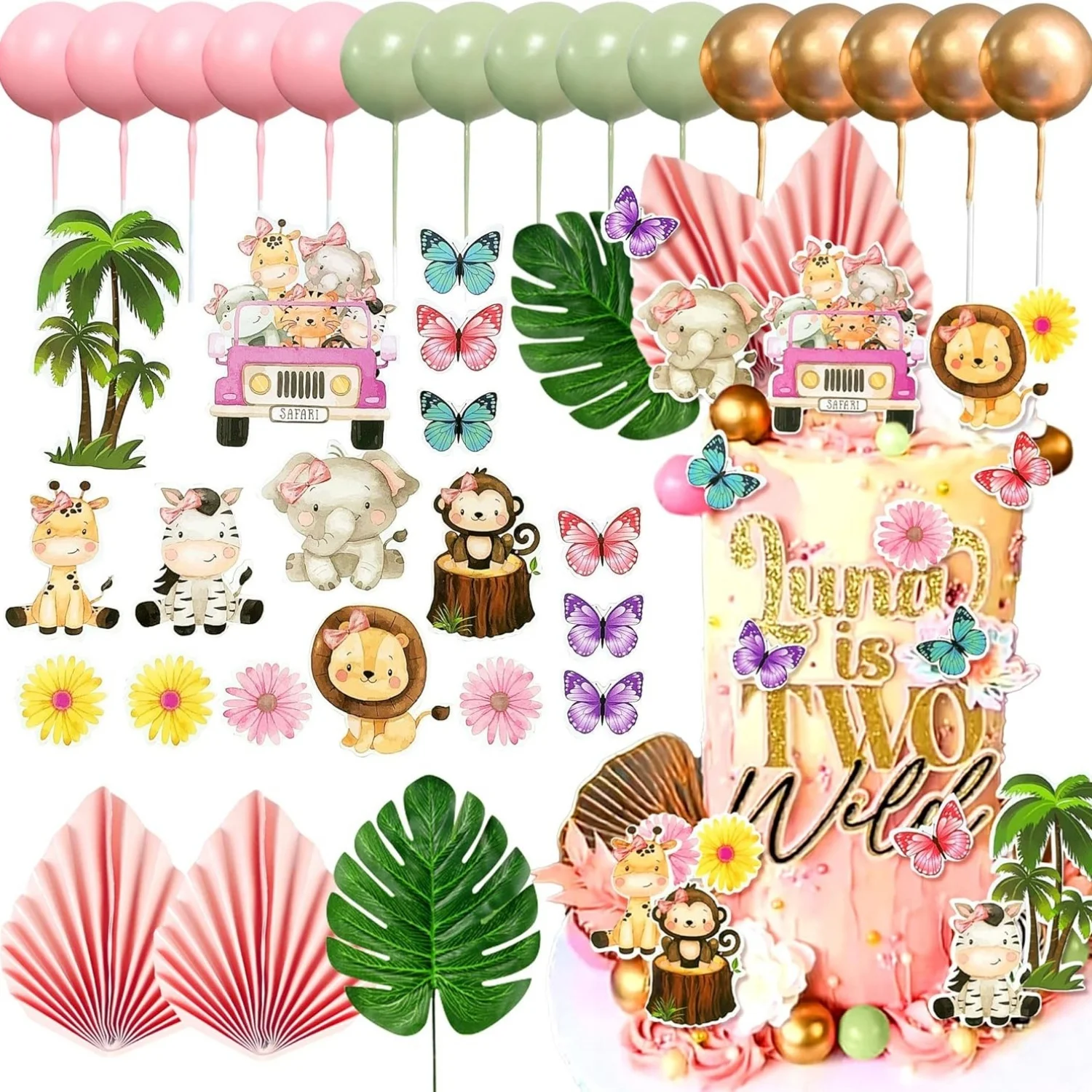 LaVenty Safari Babyparty-Dekorationen, Wild One Topper, Safari-Dekorationen, Wild One Topper für den 1. Geburtstag