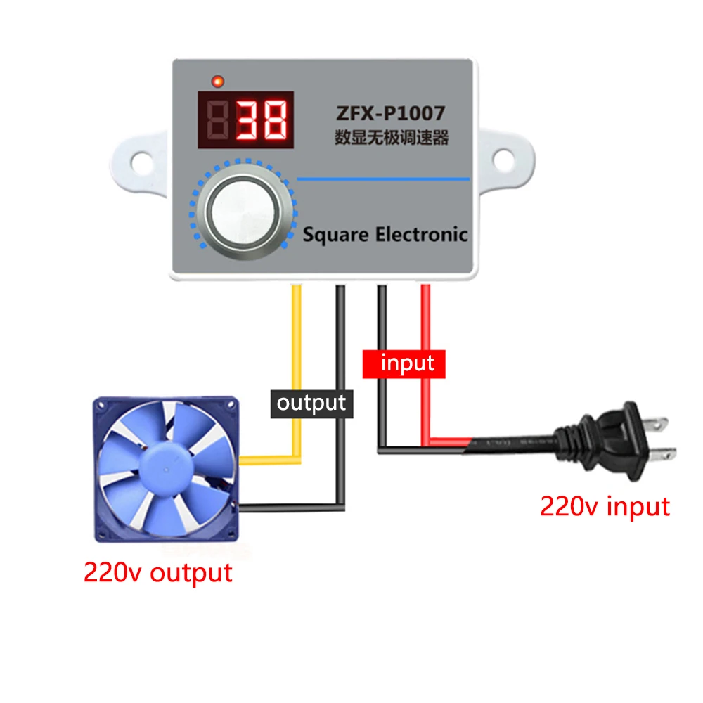 500W AC220V Motor Speed Controller Digital Adjustable Infinite Speed Controller PWM Motor Reducer Governor Voltage Regulator