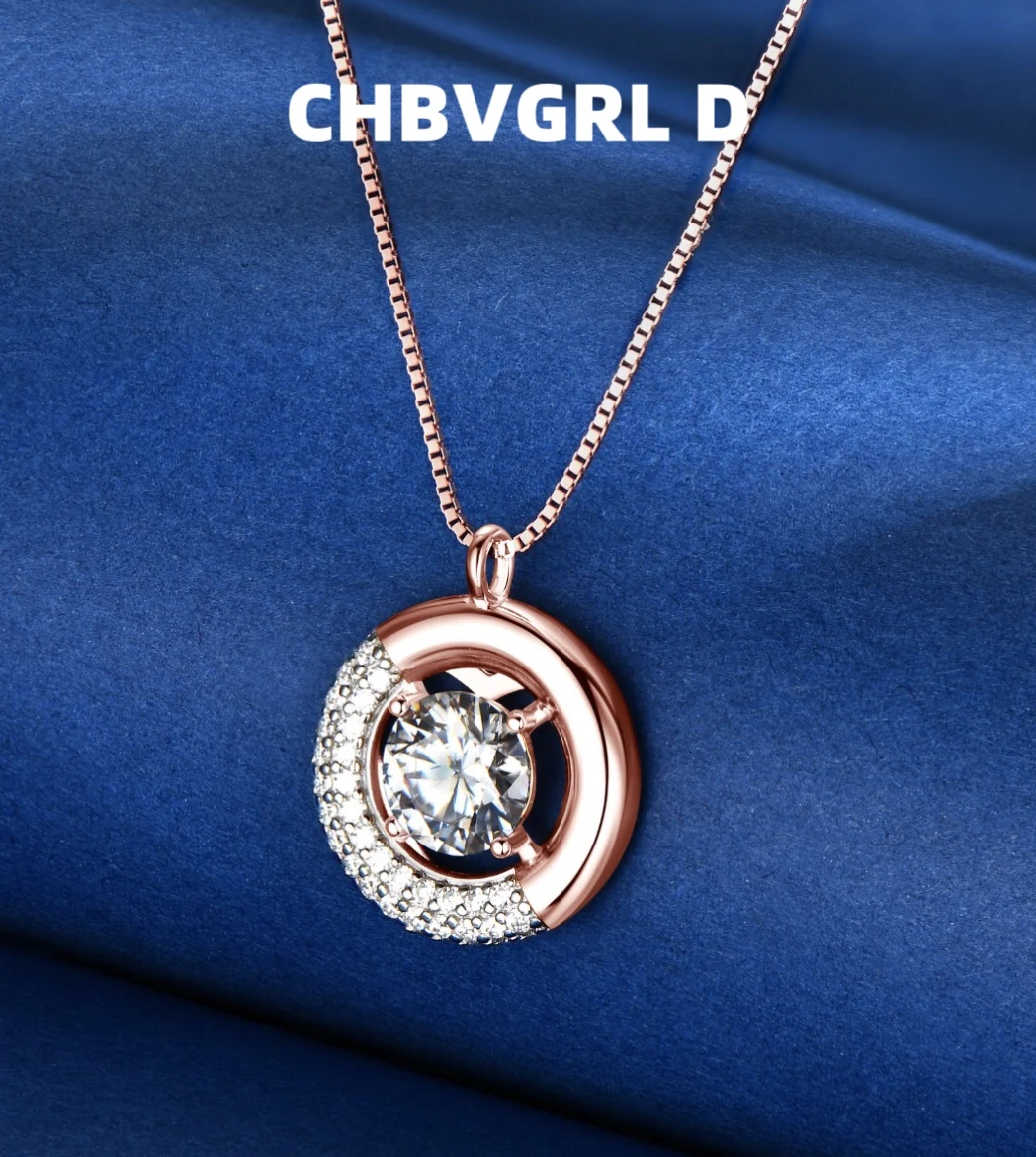 

[Wheel of Fate] S925 sterling silver round pendant D-color moissanite fashionable and luxurious temperament accessory collar