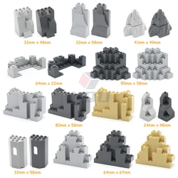 Jouet de blocs de construction de panneau de roche, figurines MOC, château, tourelle, rocaille, briques de construction, 30246, 47847, compatible avec 6066, 6082, 6083, 23996