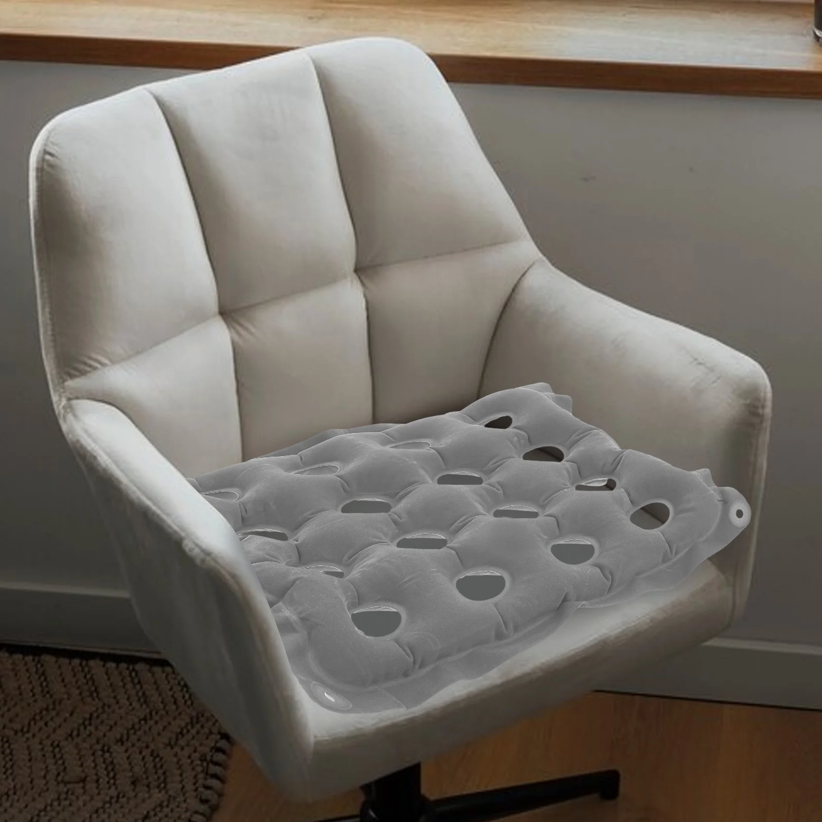 

Anti-Pressure Ulcer Inflatable Seat Cushion for Wheelchair Breathable Support Pad Portable for Office Car Plane Long Flights