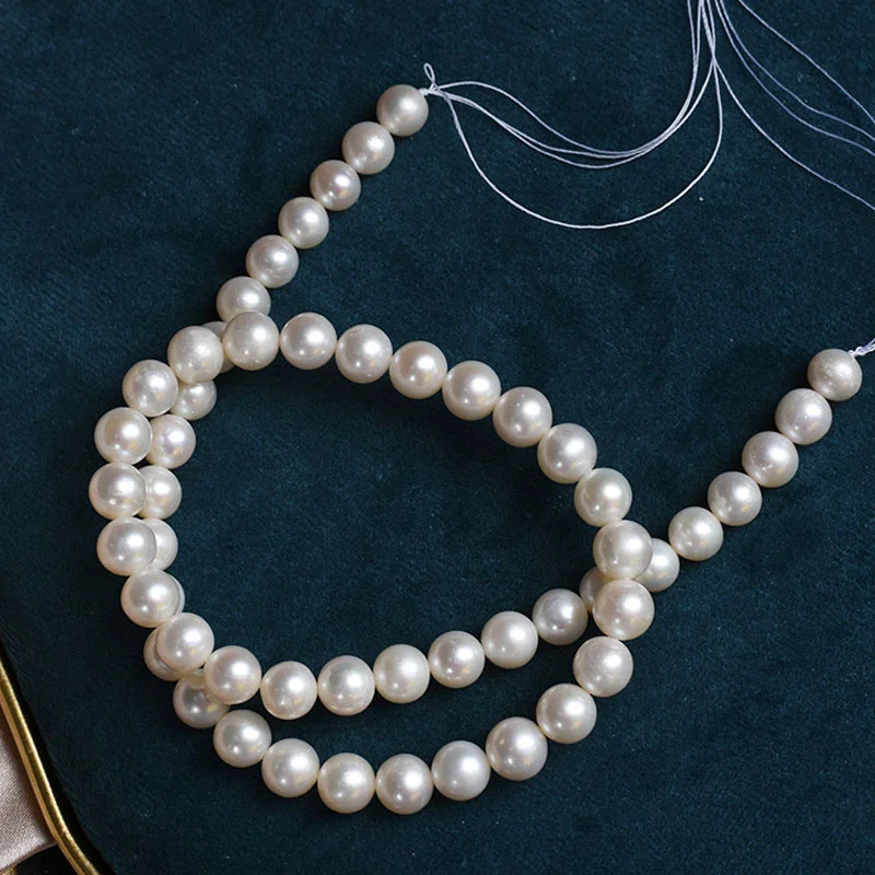 

3A натуральный пресноводный жемчуг, полуфабрикат с круглым жемчугом для изготовления модных ожерелья из натурального жемчуга, ювелирных изделий