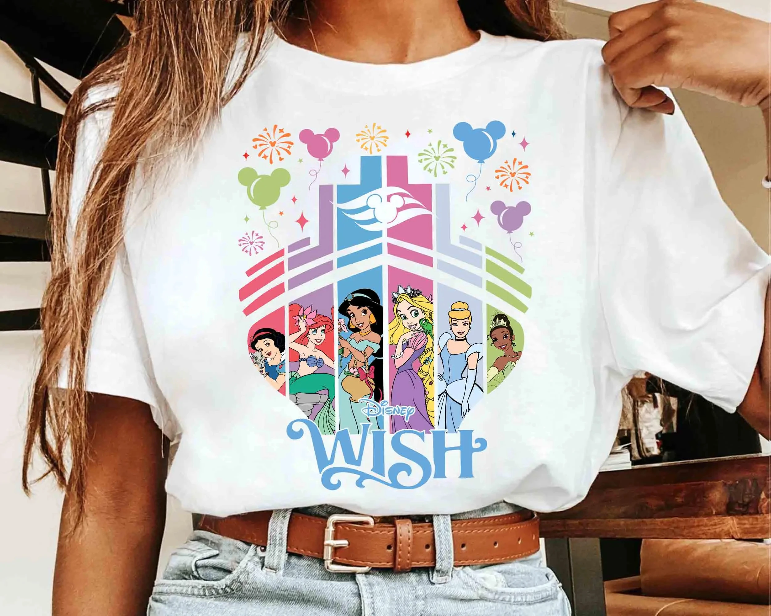 T-shirt Disney Princess Cruise Trip, maglietta Disney Wish Wonder Fantasy Magic Wish, maglietta Disney Family Cruise Trip 2026