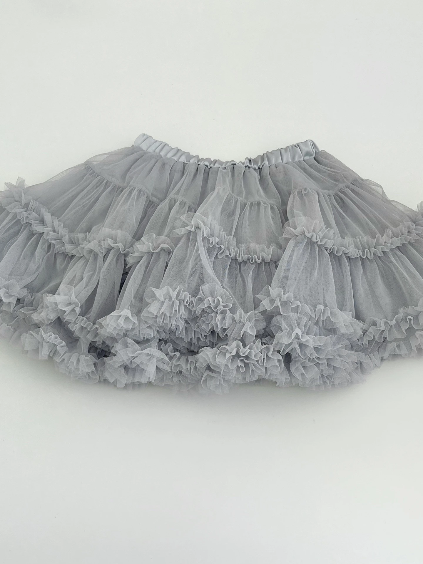 High Waist Lace Egg ape Layered Hem Semi Skirt PREON Work Early Spring Weekly Commute Pure Color Knitted Cake Skirt