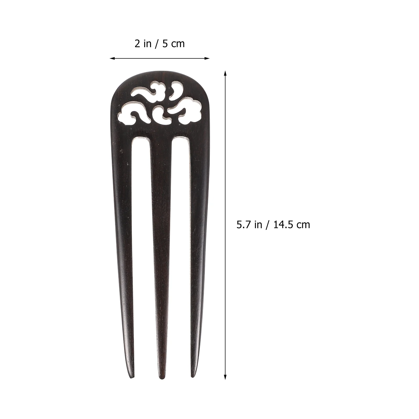 3-Prong Hair Fork Vintage Style Wooden Handmade Carved Hairpin for Party Festival Travel Daily Life Gift 3-Prong Hair Fork