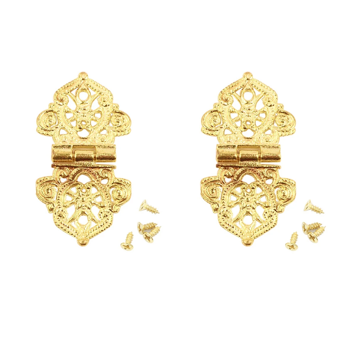 

Wooden Box Door Mini Chinese Style Alloy Vintage Hollow Flower Furniture Hardware Butt Hinges Antique